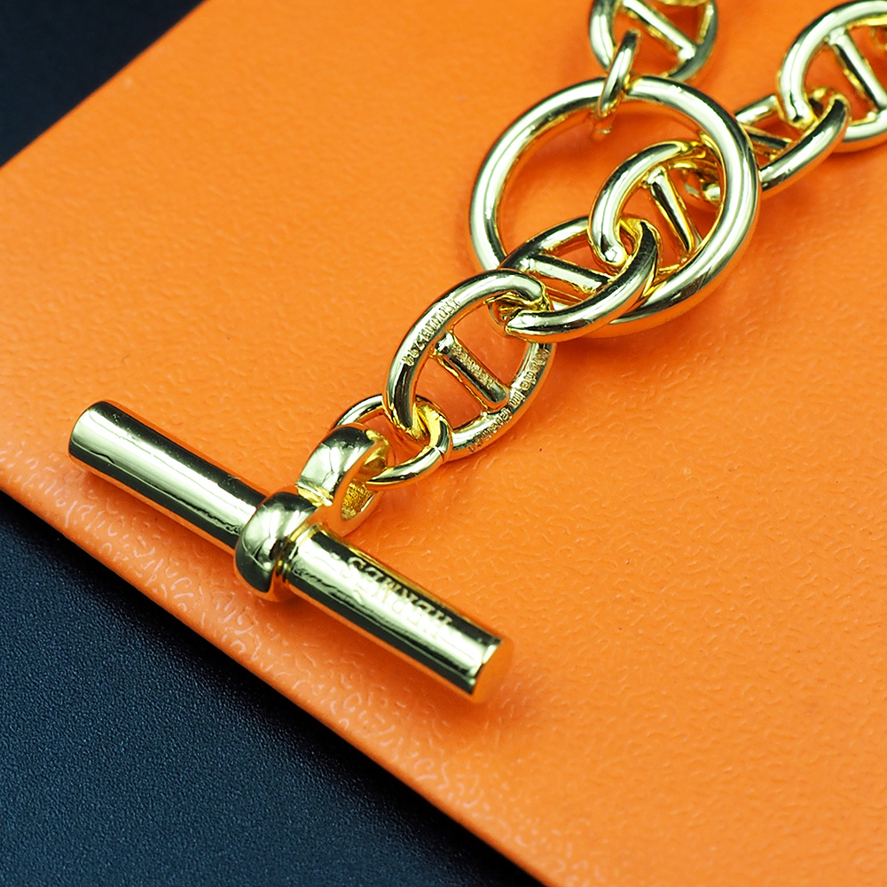 HMN019 H Pig nose Chaine d'ancre Enchainee necklace - ccjewelryacc