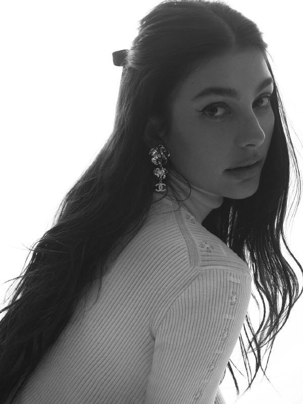 CCE871 24B camellia with cc logo earring - ccjewelryacc