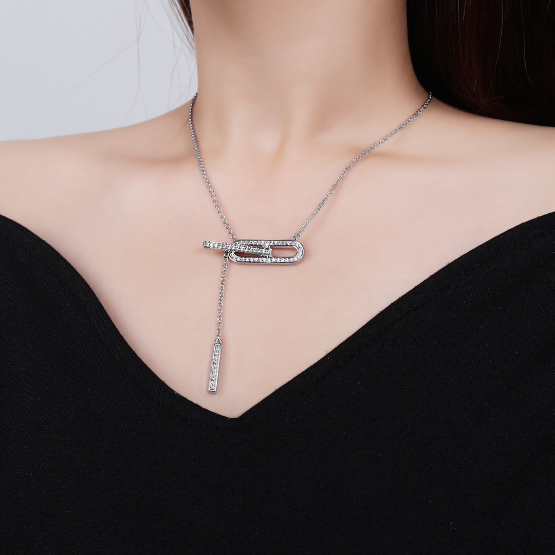 HMN009 Diamond PM Ever Chaine D'Ancre Necklace - ccjewelryacc