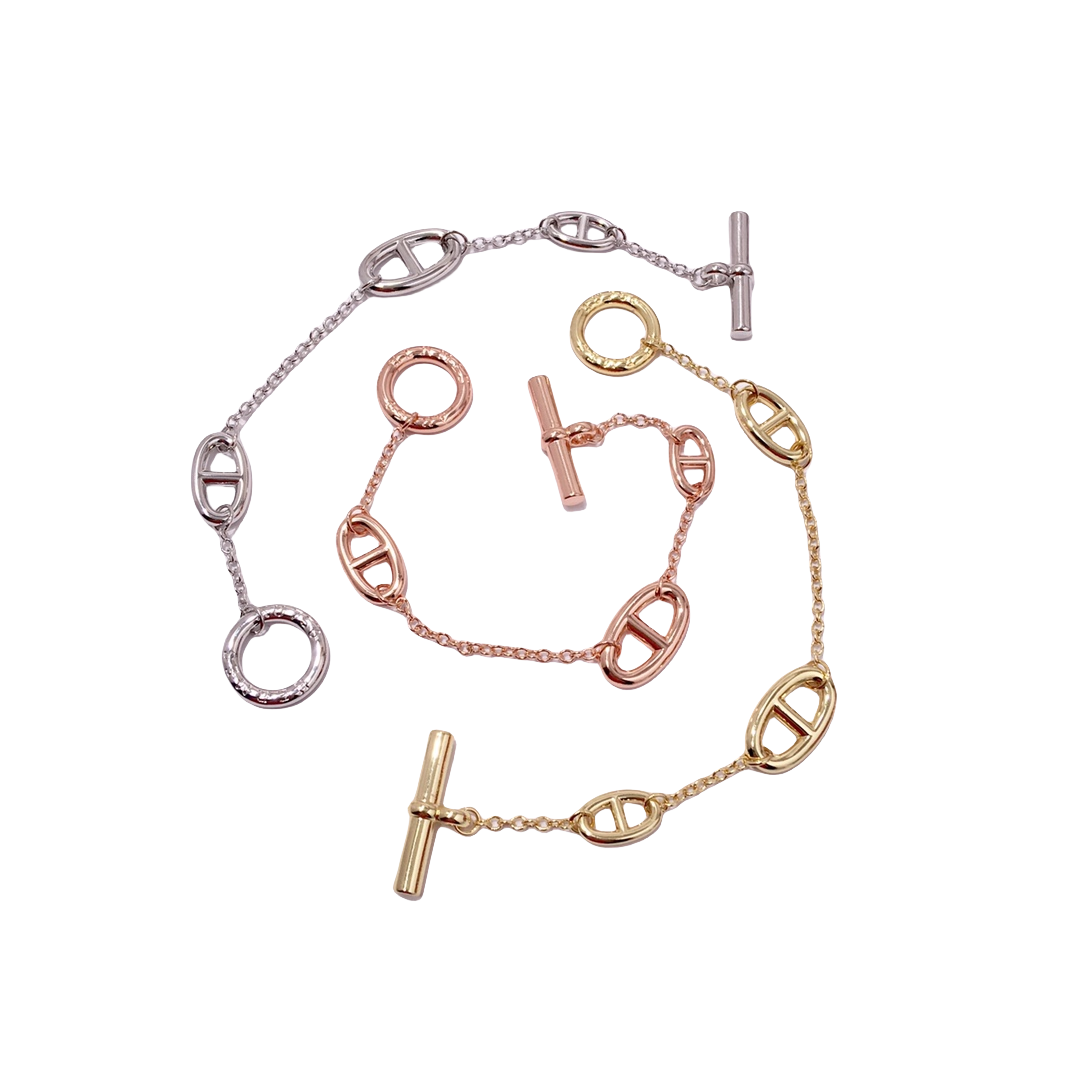 HMS004  OT buckle chain H bracelet - ccjewelryacc