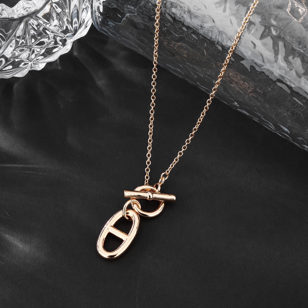 HMN014 H Pig nose Chaine d'ancre pendant necklace - ccjewelryacc