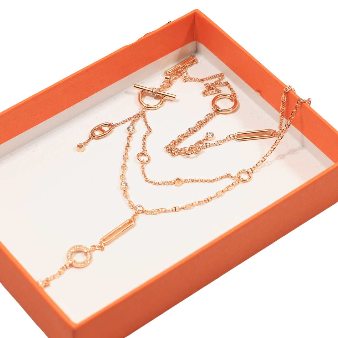 HMNV002 18k Rose Gold Chaine d'ancre Chaos Fancy necklace - ccjewelryacc