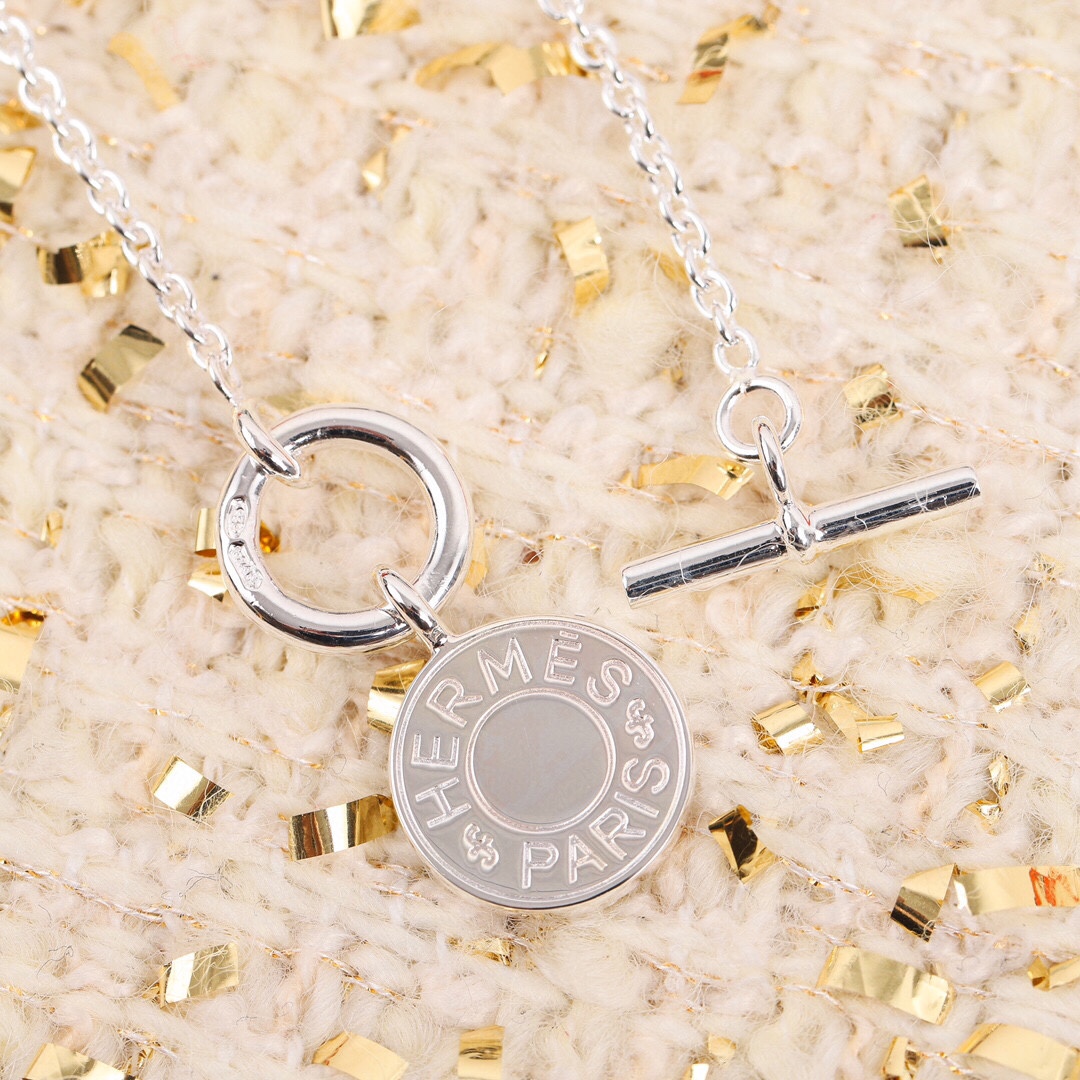 HMNS008 S925 Sterling Silver Amulettes Ex-Libris pendant Necklace - ccjewelryacc