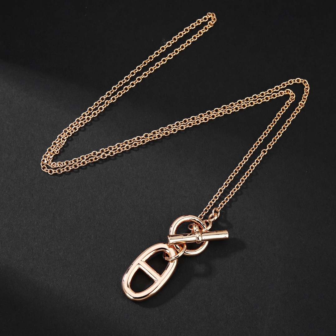 HMN014 H Pig nose Chaine d'ancre pendant necklace - ccjewelryacc