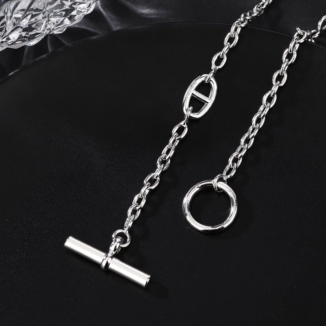 HMN004 160cm Long chain H Pig nose Chaine d'ancre Enchainee necklace - ccjewelryacc