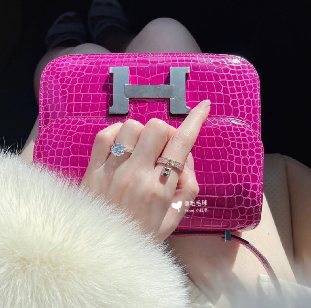 HMRS014 18k Rose gold diamond Kelly Clochette ring, medium model - ccjewelryacc