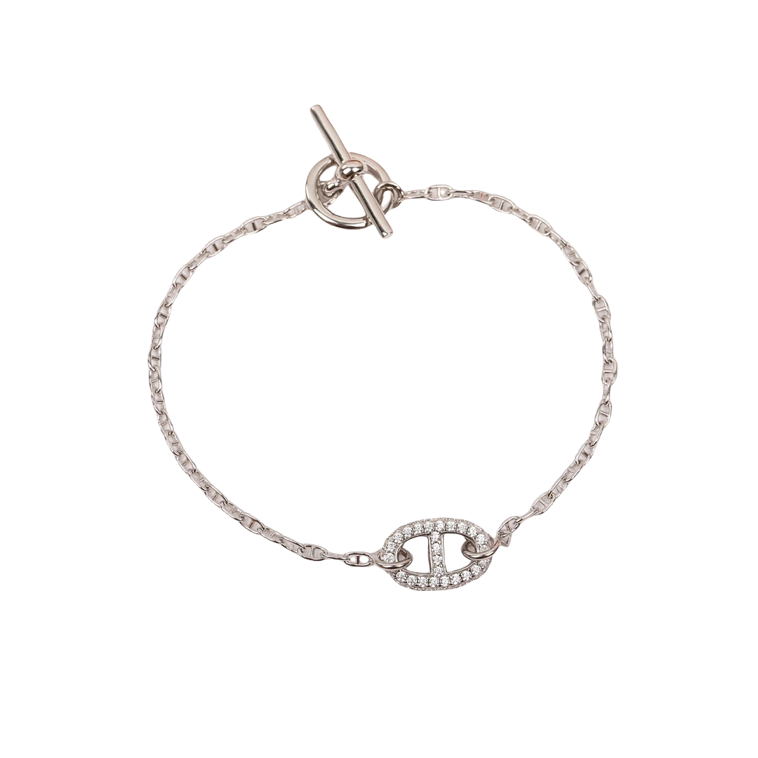 HMNS017 S925 Sterling silver diamond Farandole pendant Necklace small model - ccjewelryacc