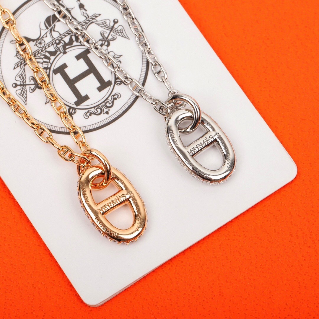 HMNS017 S925 Sterling silver diamond Farandole pendant Necklace small model - ccjewelryacc