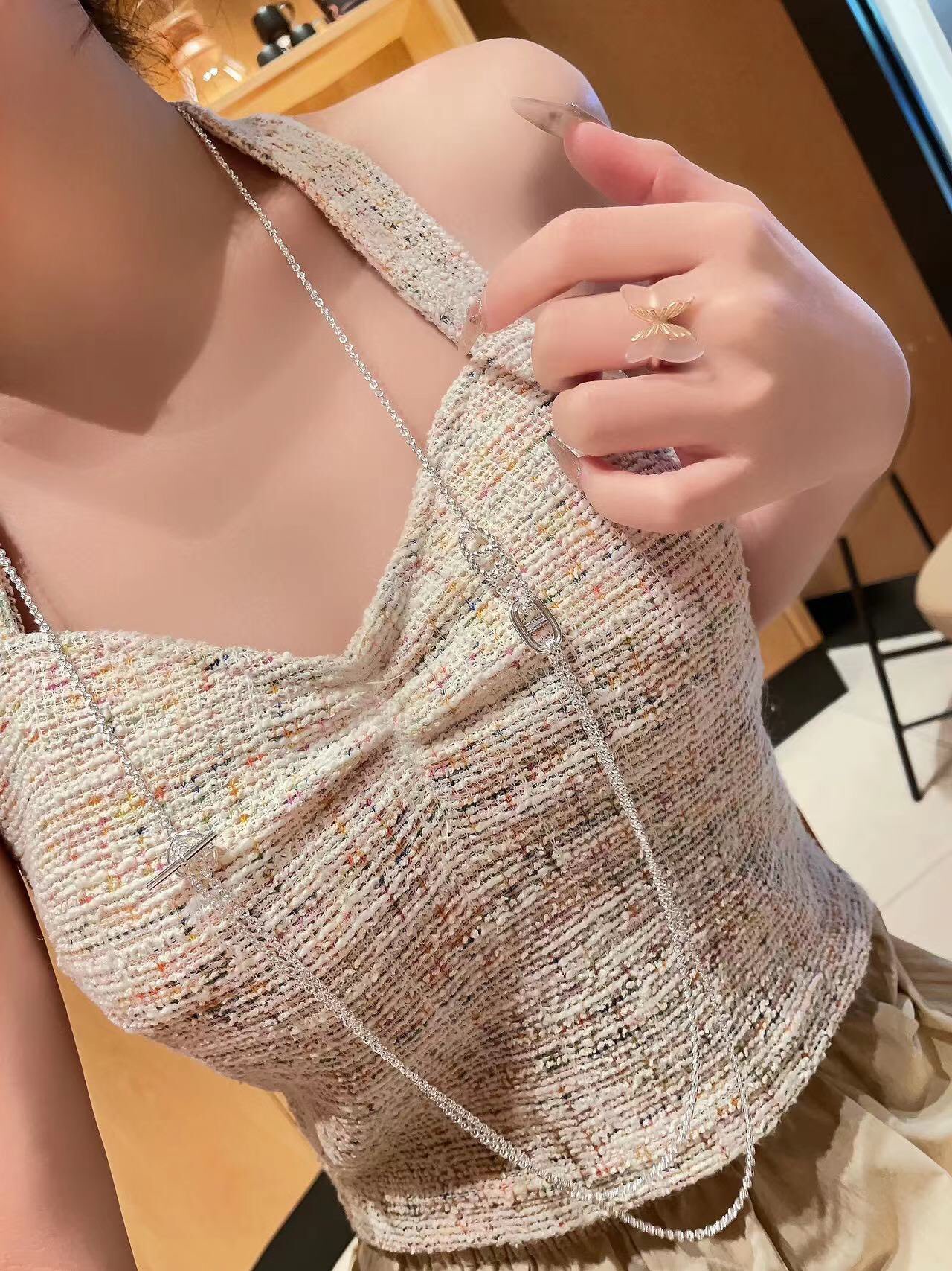 HMNS020 S925 Sterling Silver Parade necklace Large - ccjewelryacc