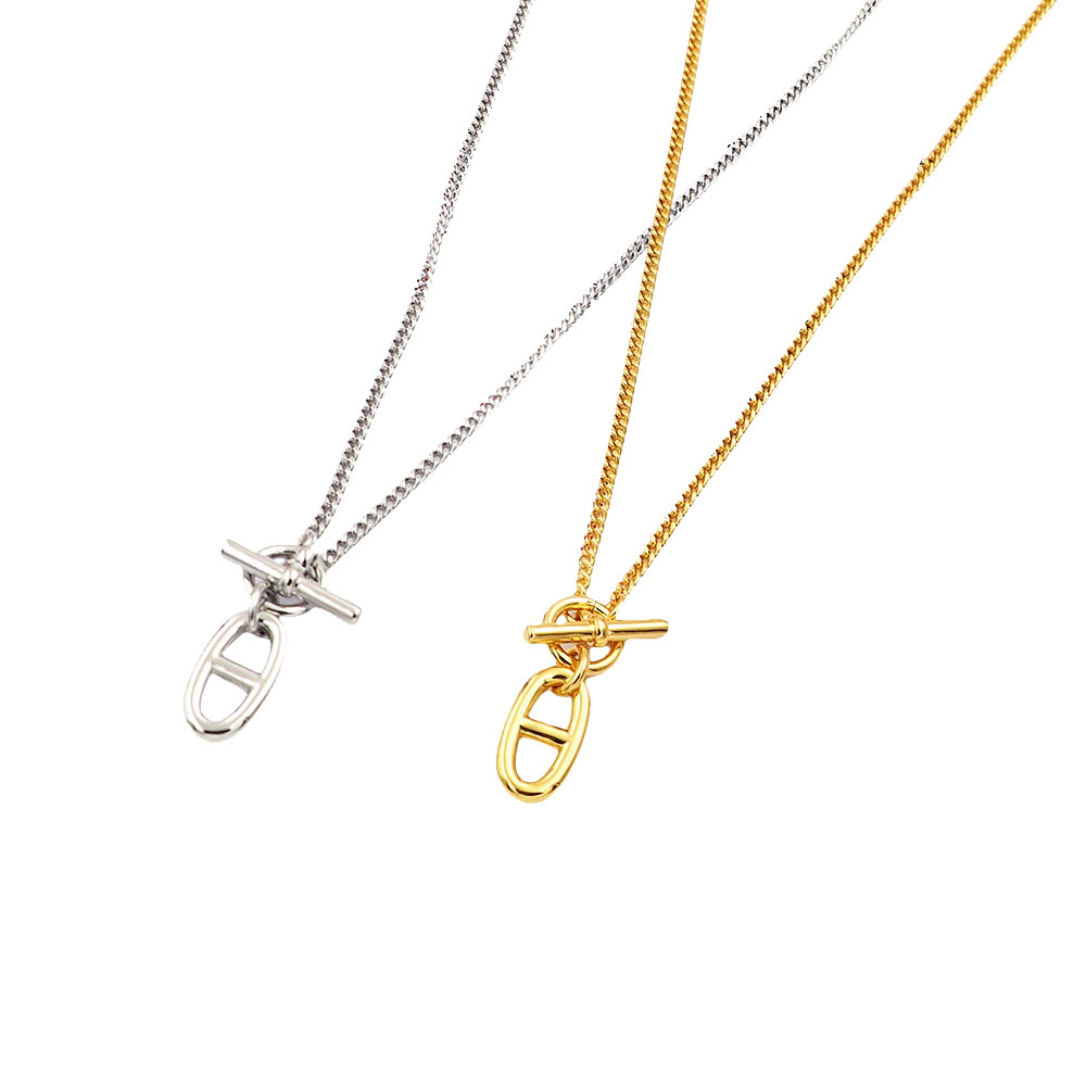 HMN014 H Pig nose Chaine d'ancre pendant necklace - ccjewelryacc