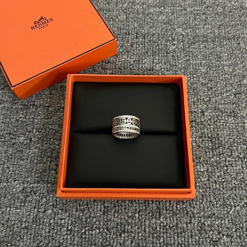 HMRS015 18k rose gold diamond H d'ancre ring - ccjewelryacc