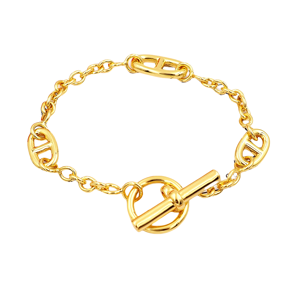HMS008 Pig Nose OT Bracelet Chain Chaine d'ancre Small - ccfashionjewelry