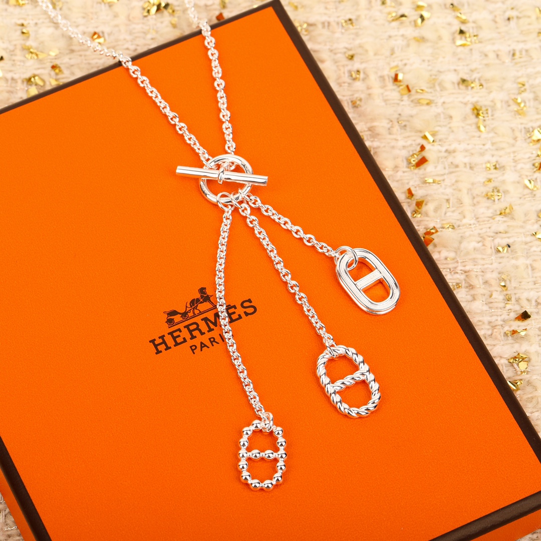 HMNS019 S925 Sterling Silver Parade necklace, small model - ccjewelryacc