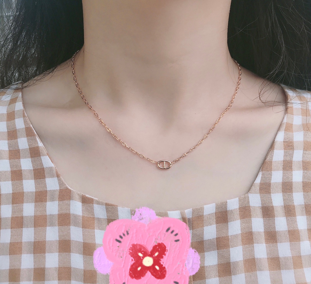 HMNS009 S925 Sterling Silver FARANDOLE Rose GOLD NECKLACE bracelet - ccjewelryacc