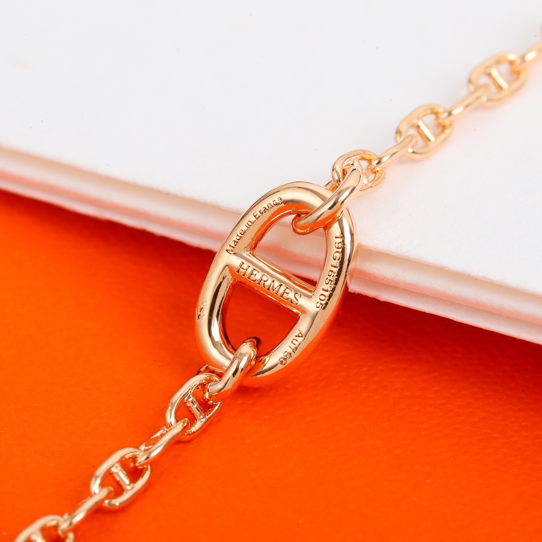 HMNS009 S925 Sterling Silver FARANDOLE Rose GOLD NECKLACE bracelet - ccjewelryacc