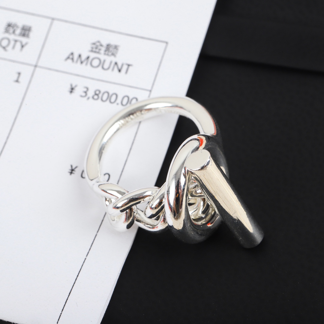 HMRS013 S925 Sterling Silver Croisette ring, large model - ccjewelryacc