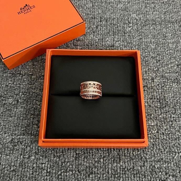 HMRS015 18k rose gold diamond H d'ancre ring - ccjewelryacc