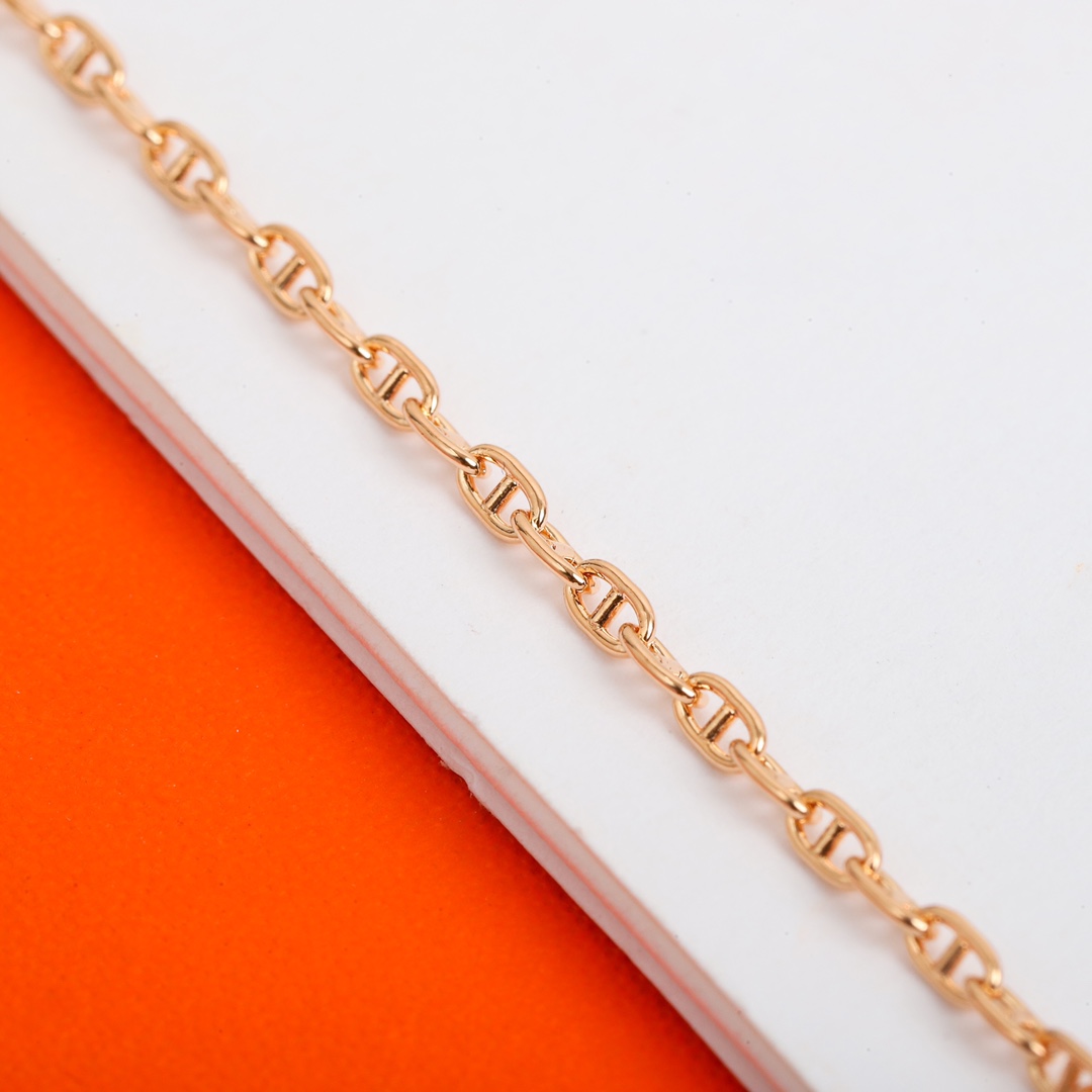 HMNS009 S925 Sterling Silver FARANDOLE Rose GOLD NECKLACE bracelet - ccjewelryacc