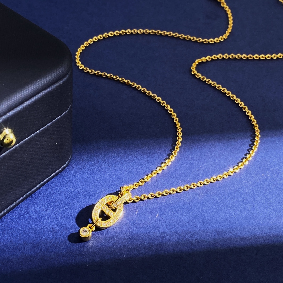 HMN003 Farandole Pendant Necklace White Gold Plated and Diamonds - ccjewelryacc