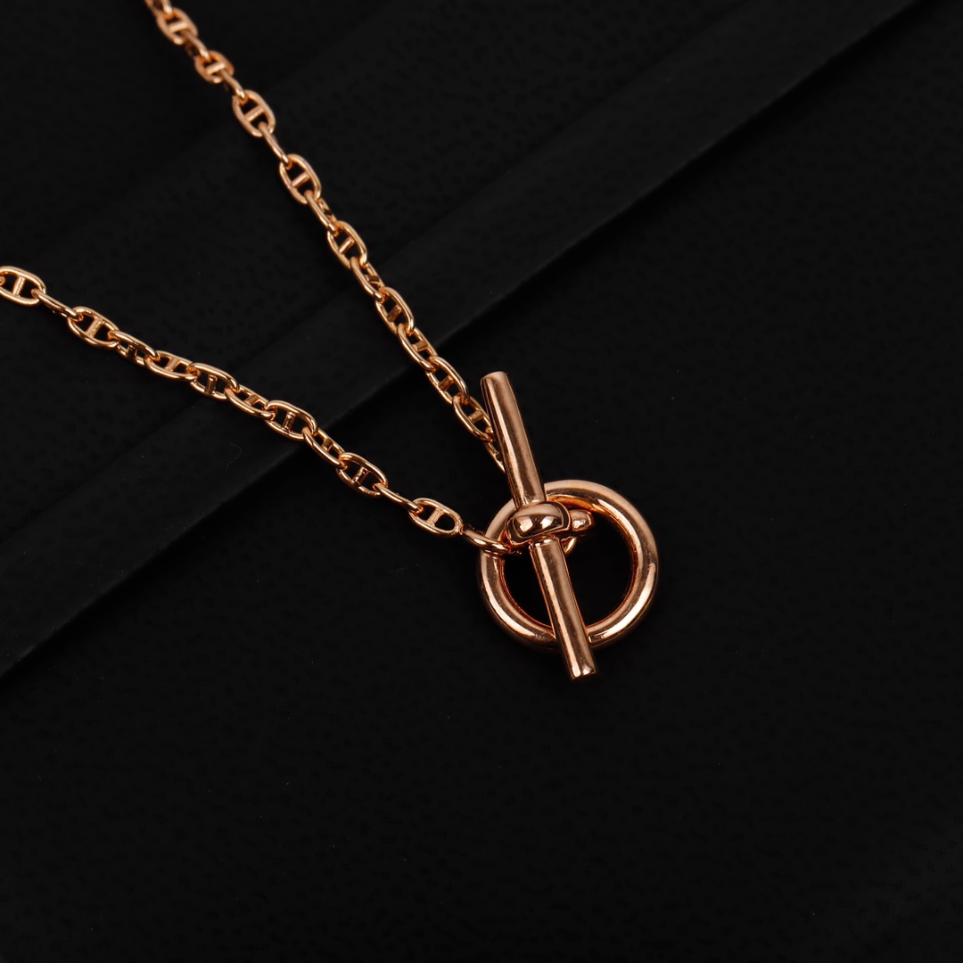 HMNS009 S925 Sterling Silver FARANDOLE Rose GOLD NECKLACE bracelet - ccjewelryacc