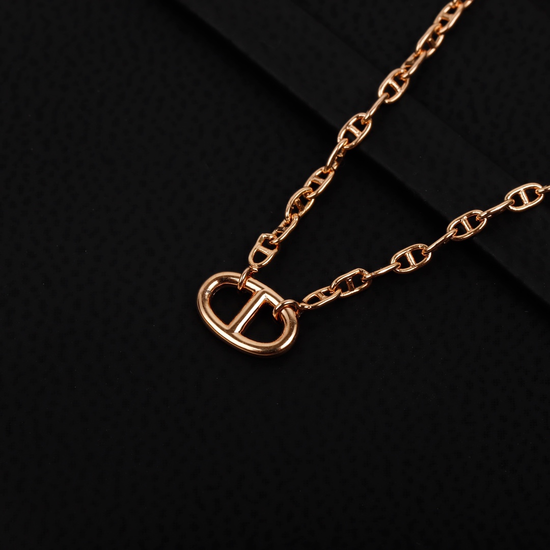 HMNS009 S925 Sterling Silver FARANDOLE Rose GOLD NECKLACE bracelet - ccjewelryacc