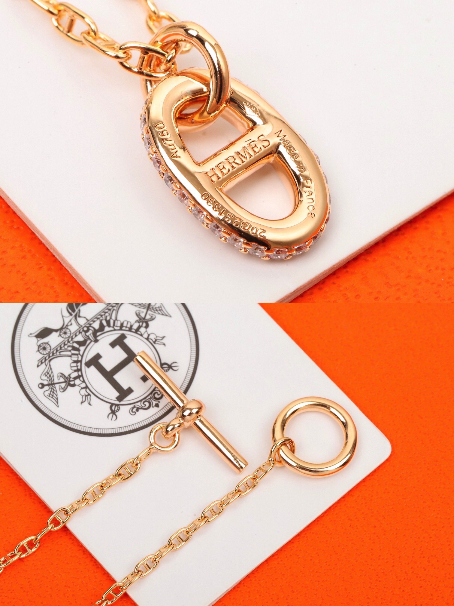 HMNS017 S925 Sterling silver diamond Farandole pendant Necklace small model - ccjewelryacc