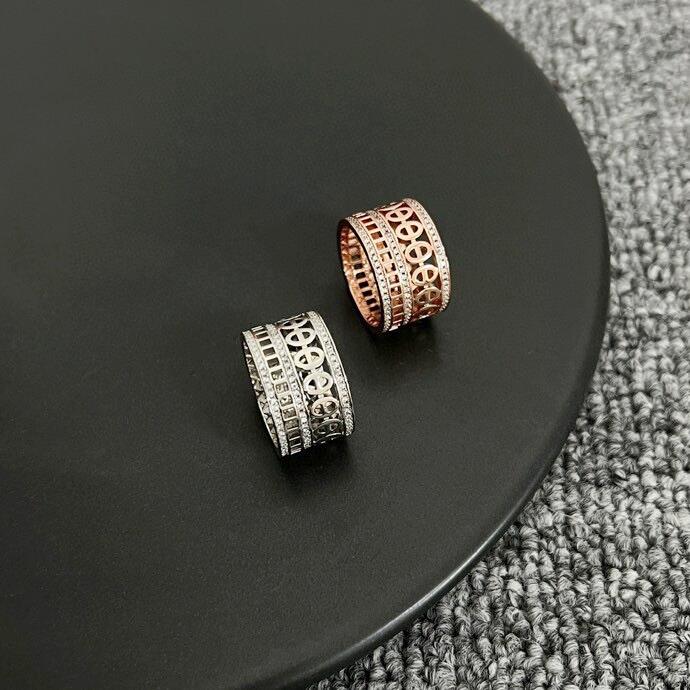 HMRS015 18k rose gold diamond H d'ancre ring - ccjewelryacc