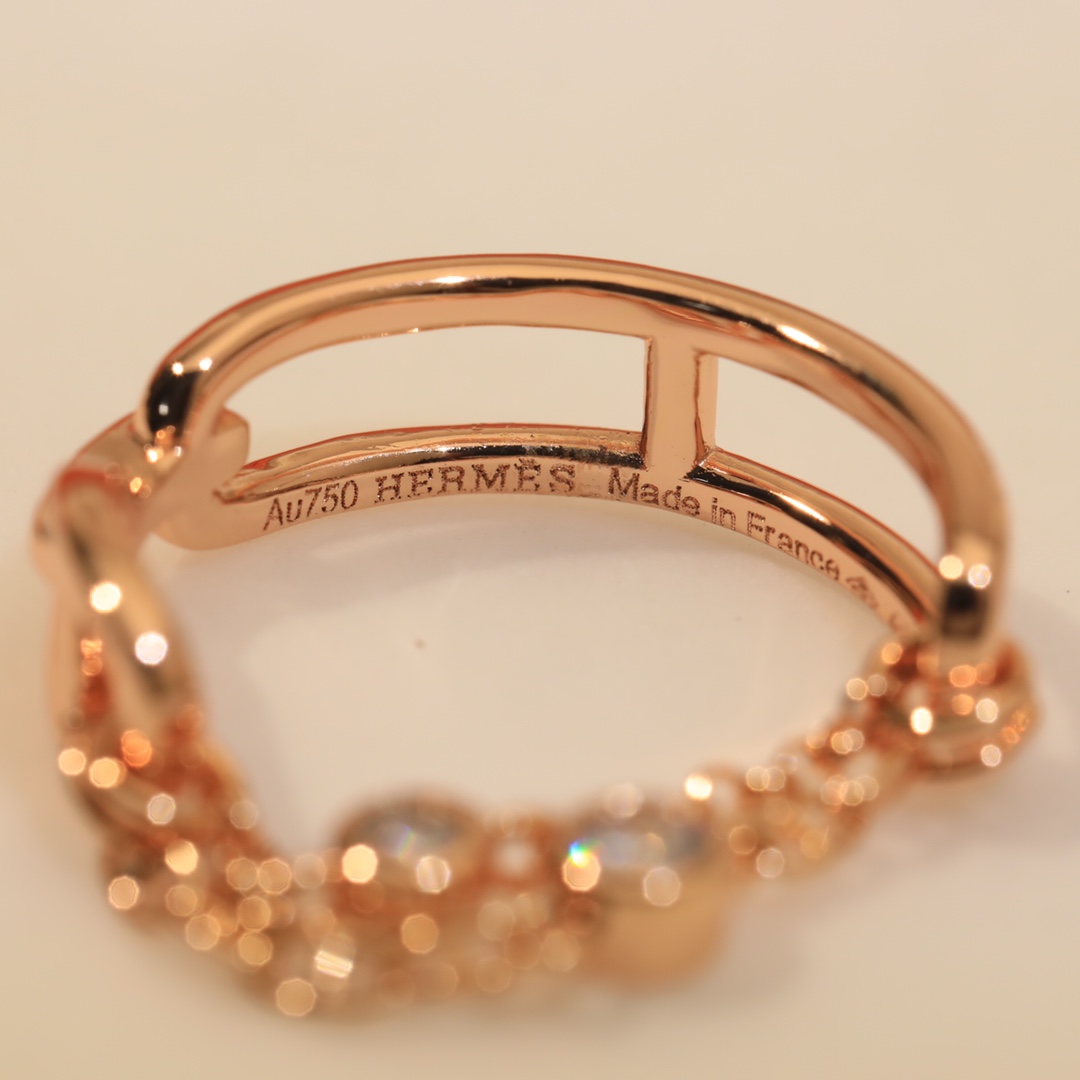 HMR025 18k Rose Gold/white gold Alchimie Hermes ring - ccjewelryacc