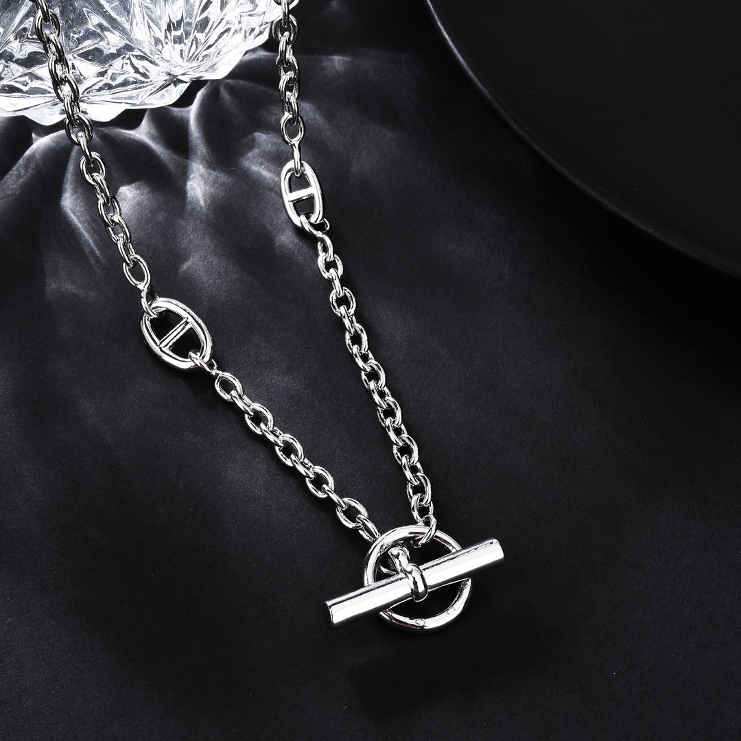 HMN004 160cm Long chain H Pig nose Chaine d'ancre Enchainee necklace - ccjewelryacc