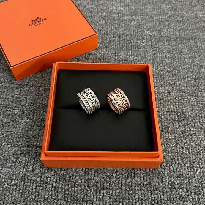 HMRS015 18k rose gold diamond H d'ancre ring - ccjewelryacc