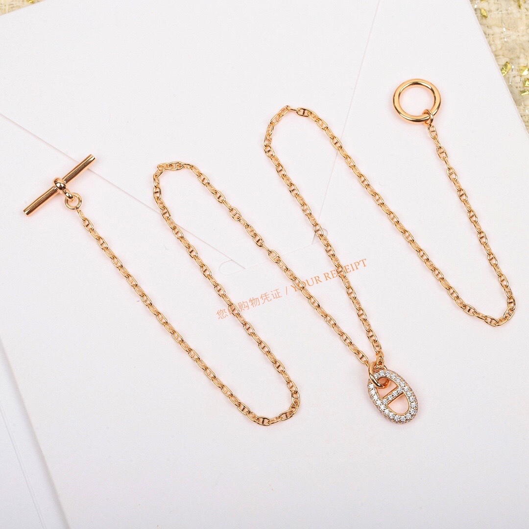 HMNS017 S925 Sterling silver diamond Farandole pendant Necklace small model - ccjewelryacc