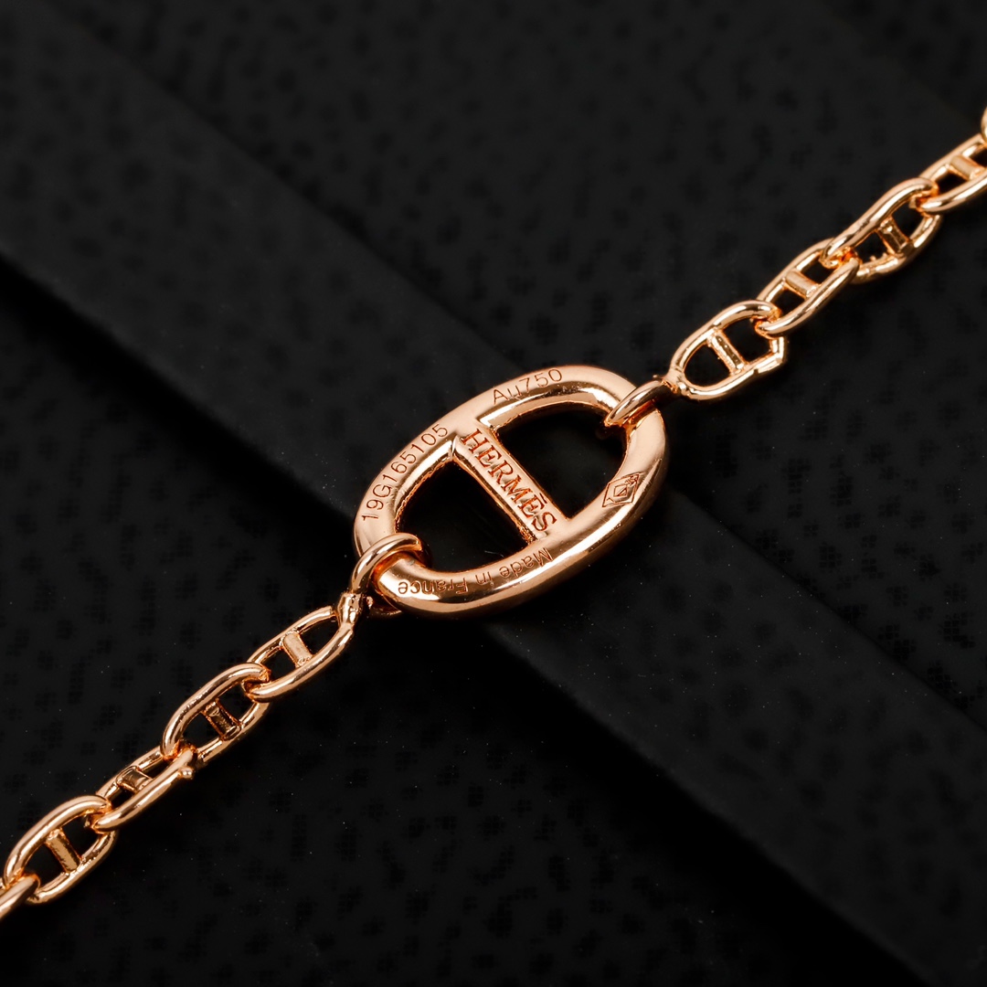 HMNS009 S925 Sterling Silver FARANDOLE Rose GOLD NECKLACE bracelet - ccjewelryacc