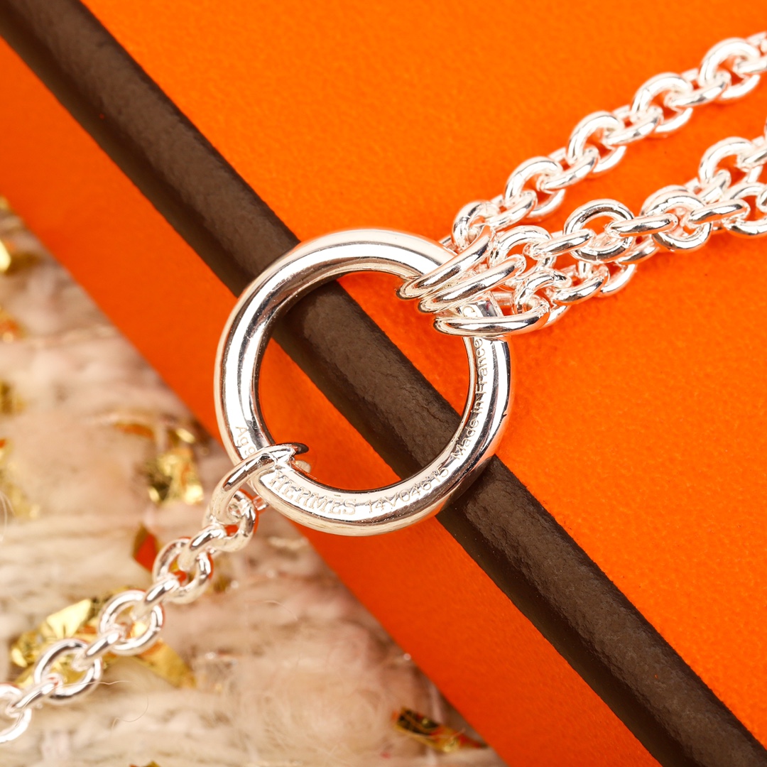 HMNS019 S925 Sterling Silver Parade necklace, small model - ccjewelryacc