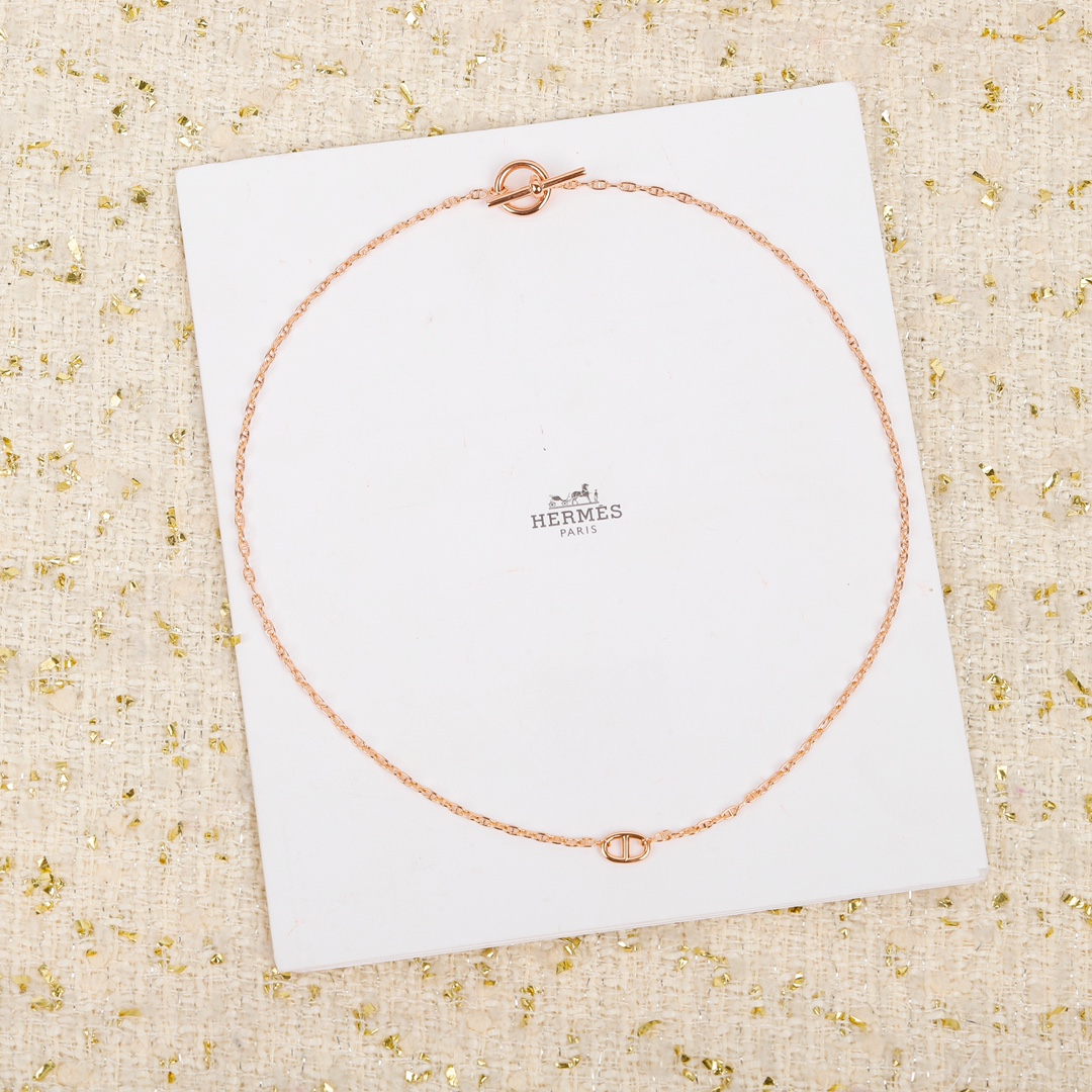 HMNS009 S925 Sterling Silver FARANDOLE Rose GOLD NECKLACE bracelet - ccjewelryacc