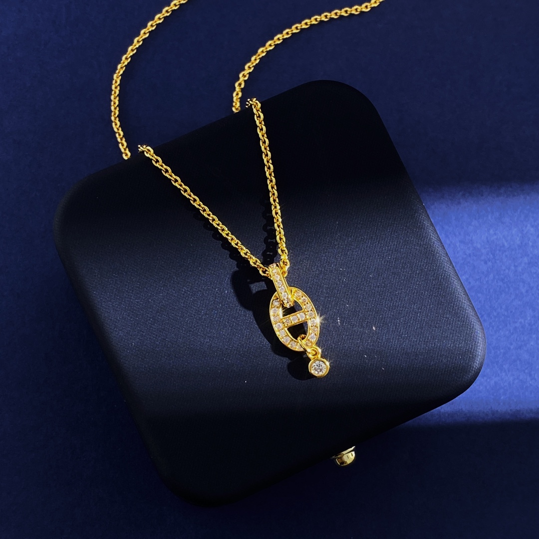 HMN003 Farandole Pendant Necklace White Gold Plated and Diamonds - ccjewelryacc