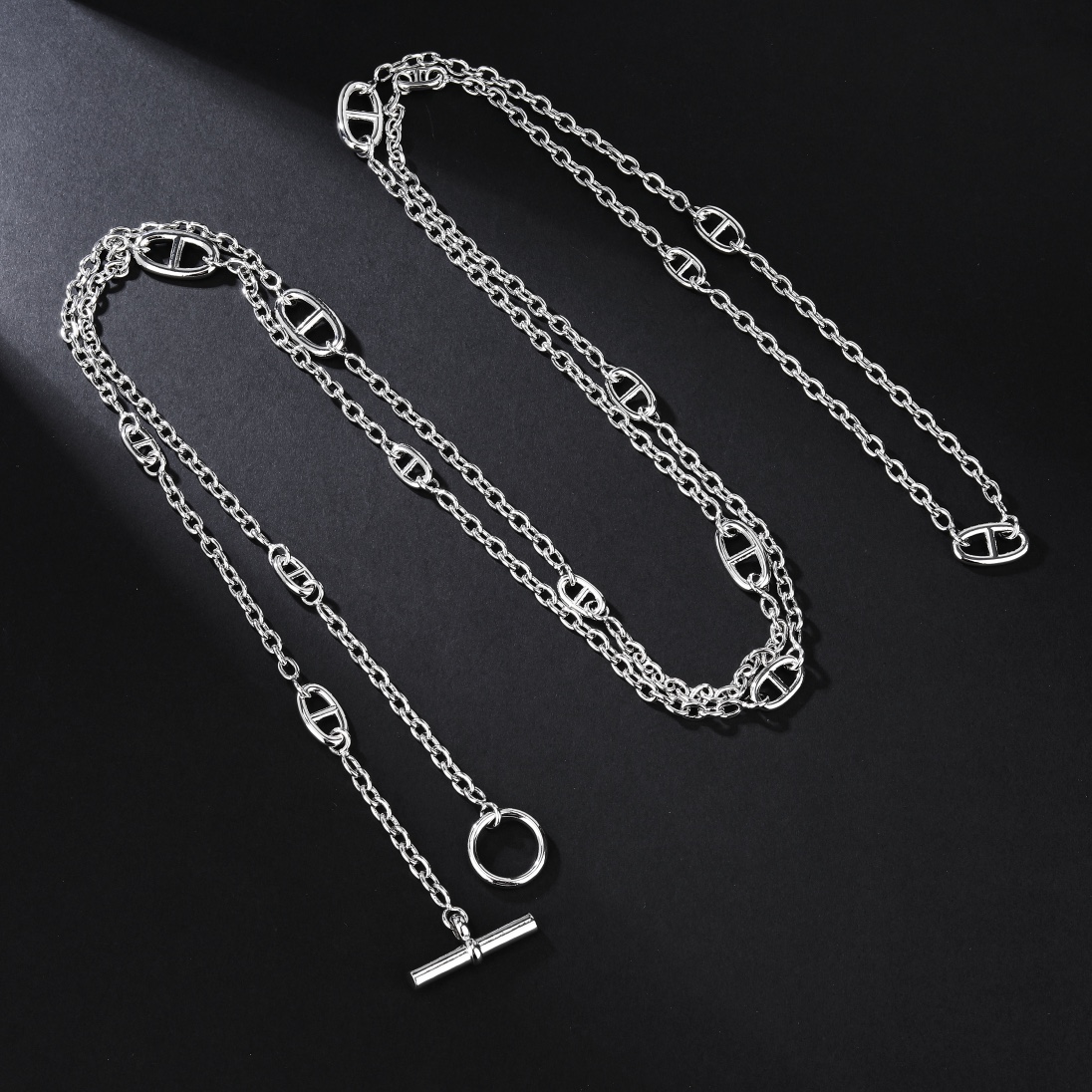 HMN004 160cm Long chain H Pig nose Chaine d'ancre Enchainee necklace - ccjewelryacc