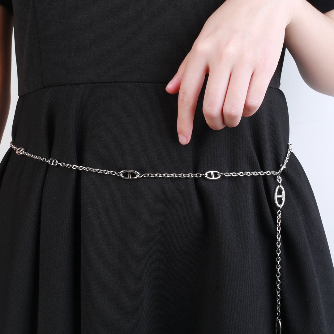 HMN018 120cm Long chain H Pig nose  Chaine d'ancre Enchainee necklace - ccjewelryacc