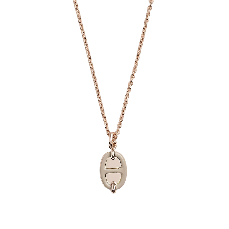 HMNS022 S925 Sterling Silver Mini Maillon pendant necklace small model - ccjewelryacc