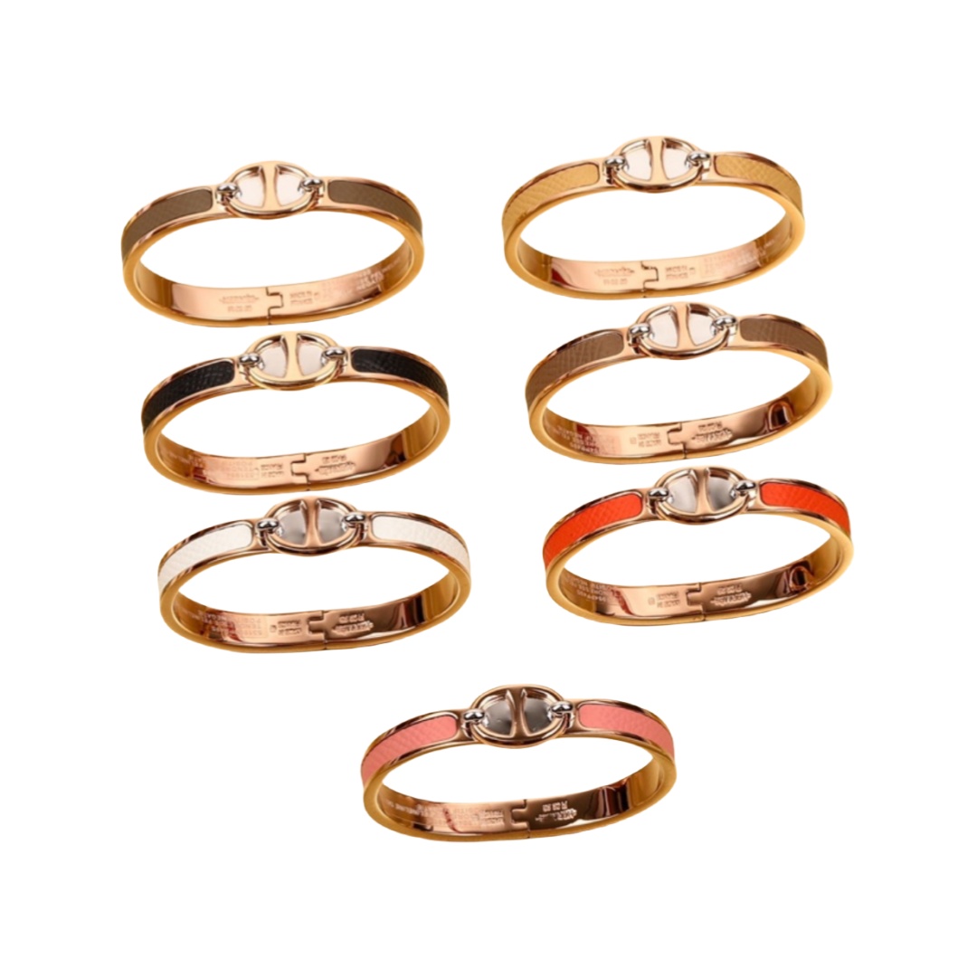 HMS014 Pig Nose Cowhide surface Bangle Bracelet - ccjewelryacc