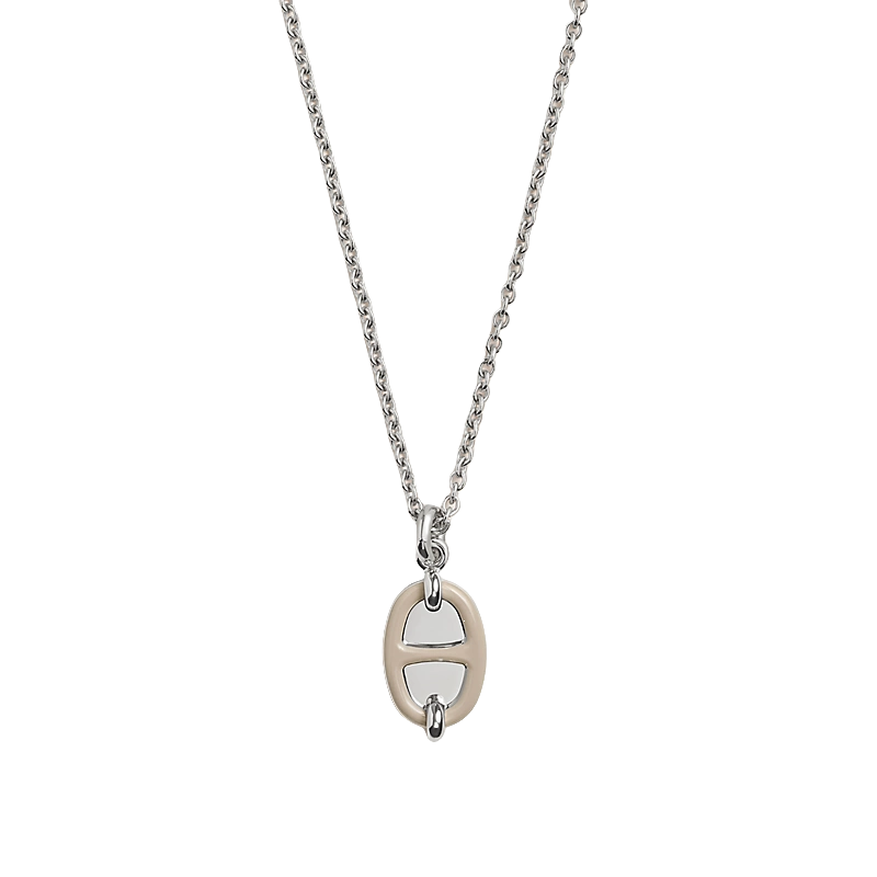 HMNS022 S925 Sterling Silver Mini Maillon pendant necklace small model - ccjewelryacc