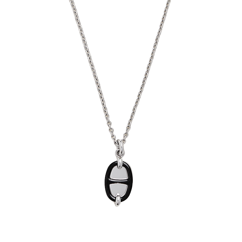 HMNS022 S925 Sterling Silver Mini Maillon pendant necklace small model - ccjewelryacc