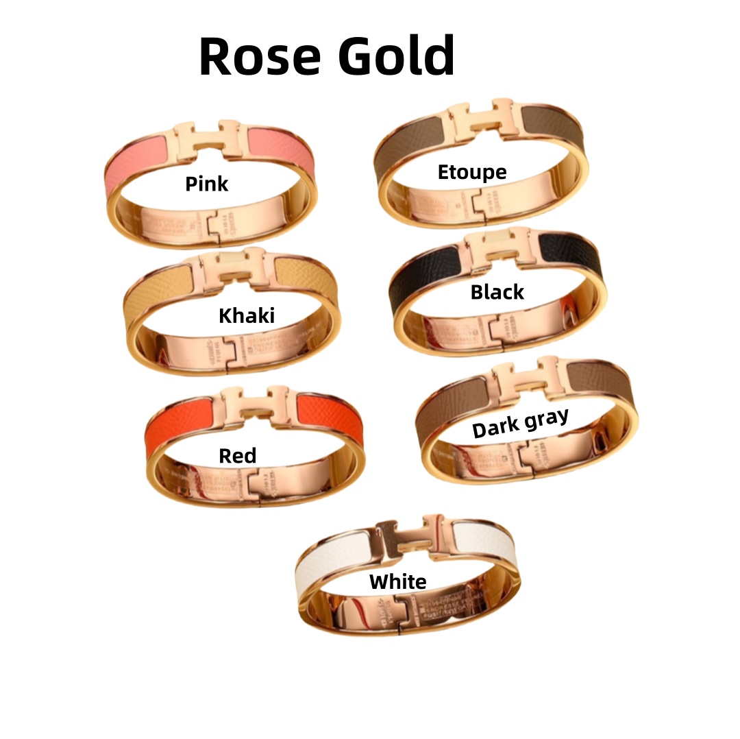 HMS011  leater Clic H Bangle Bracelet Middle - ccjewelryacc