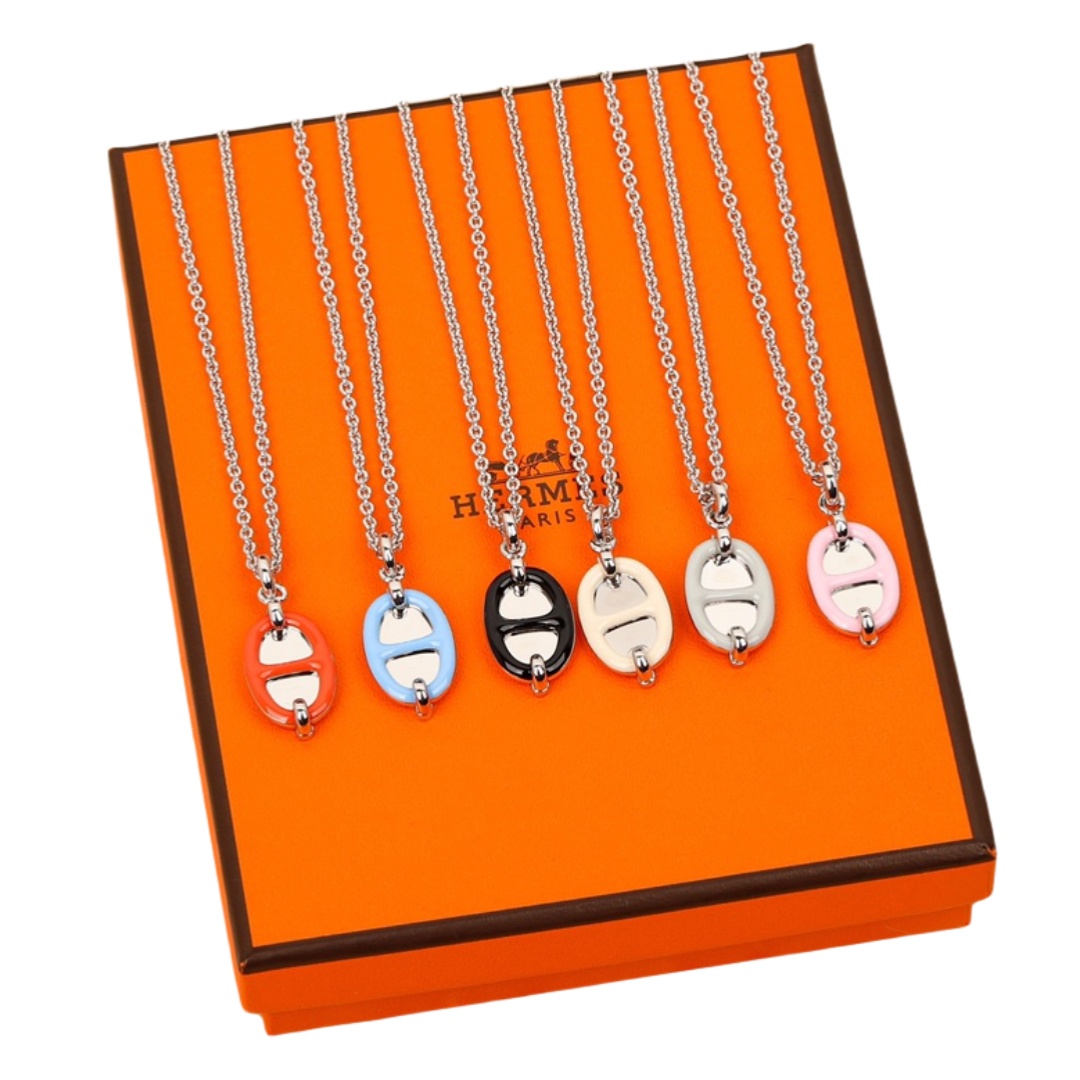 HMNS022 S925 Sterling Silver Mini Maillon pendant necklace small model - ccjewelryacc