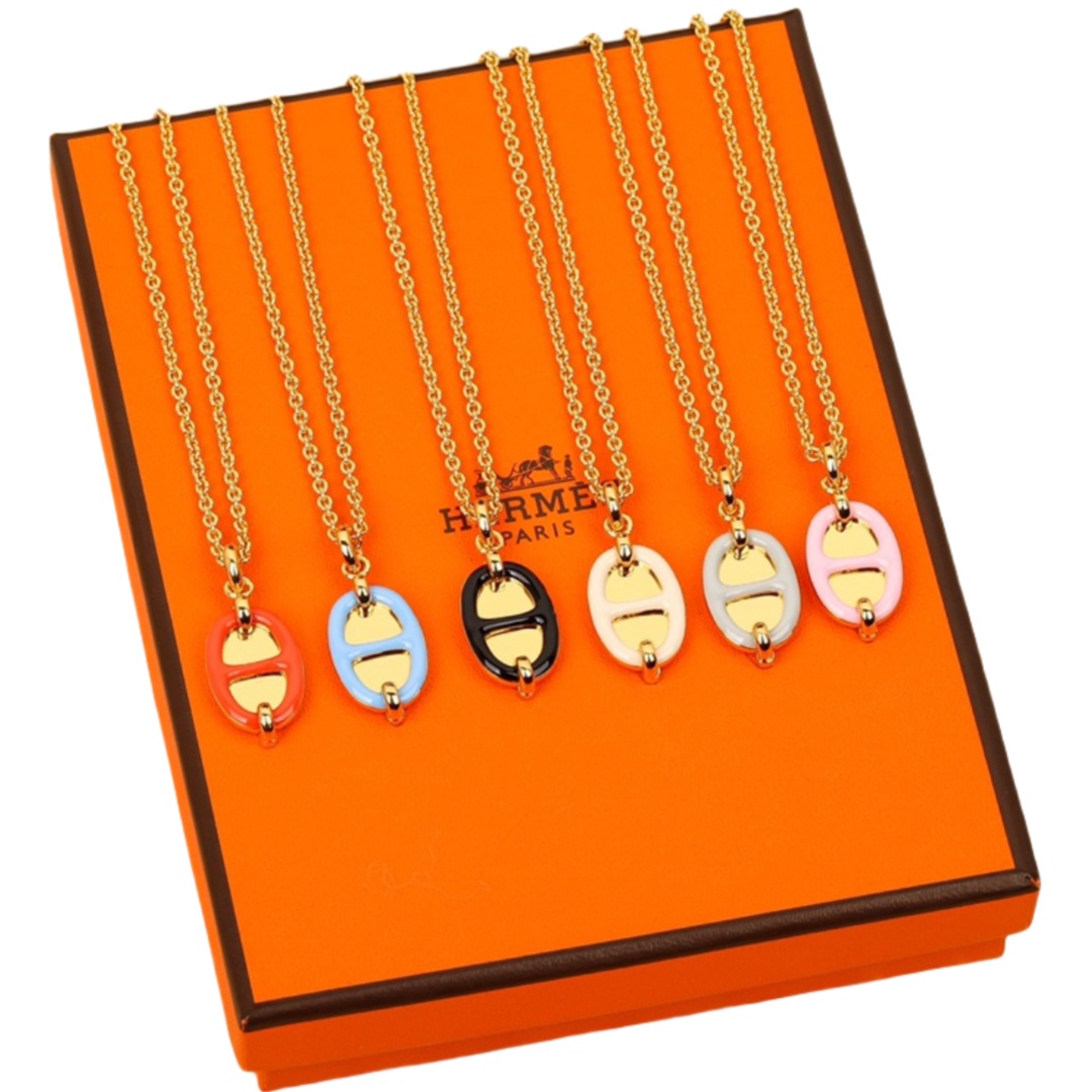 HMNS022 S925 Sterling Silver Mini Maillon pendant necklace small model - ccjewelryacc