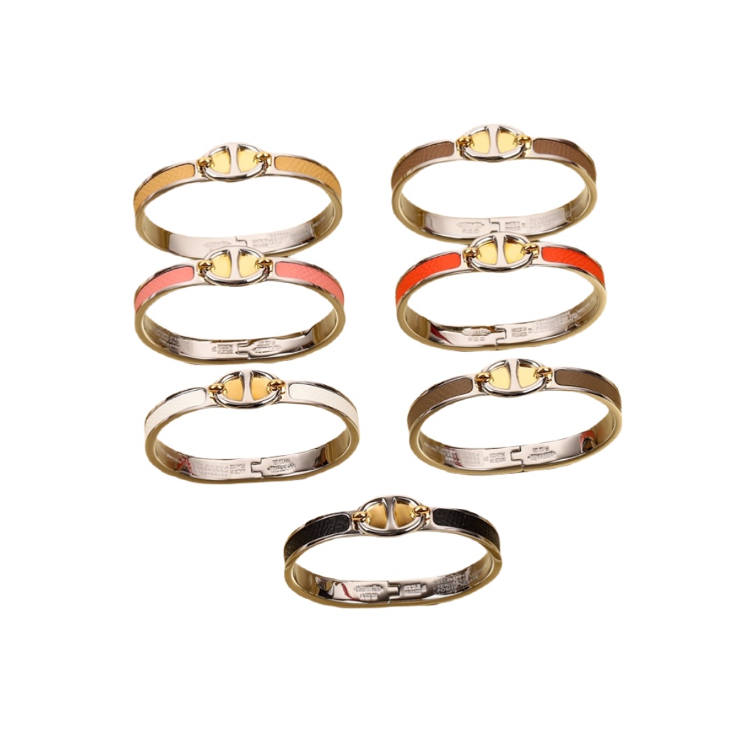 HMS014 Pig Nose Cowhide surface Bangle Bracelet - ccjewelryacc