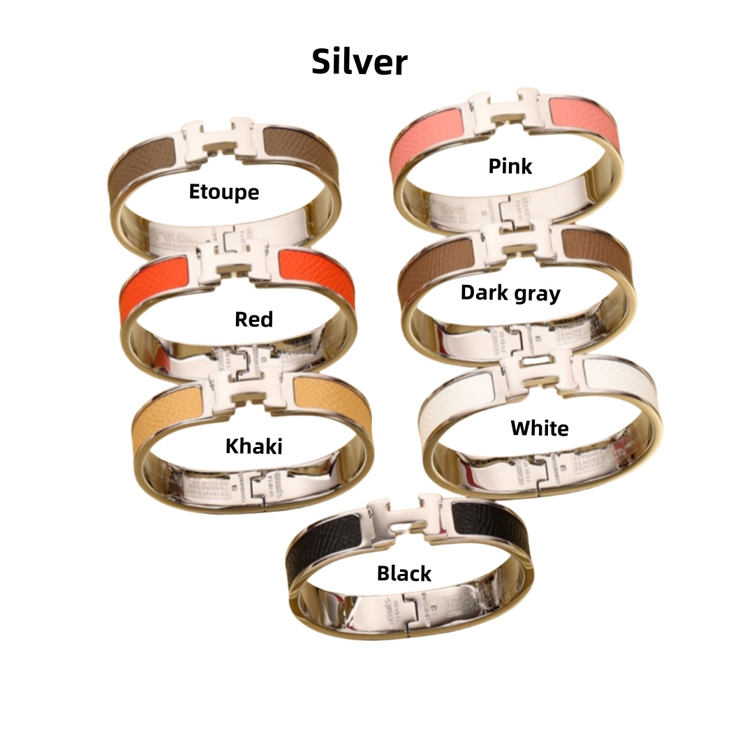 HMS011  leater Clic H Bangle Bracelet Middle - ccjewelryacc