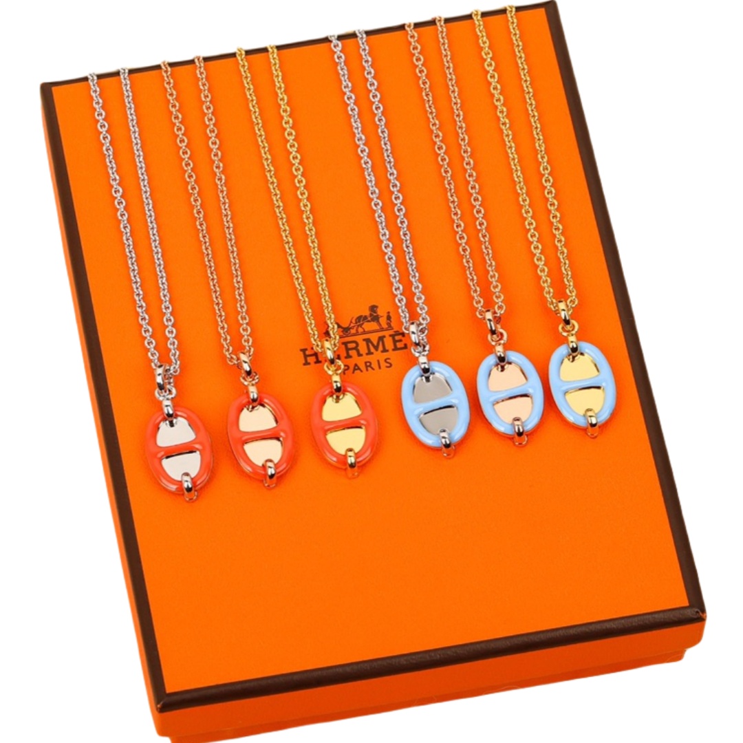 HMNS022 S925 Sterling Silver Mini Maillon pendant necklace small model - ccjewelryacc