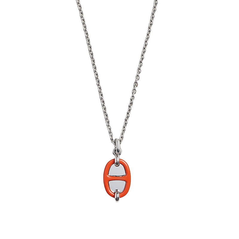 HMNS022 S925 Sterling Silver Mini Maillon pendant necklace small model - ccjewelryacc