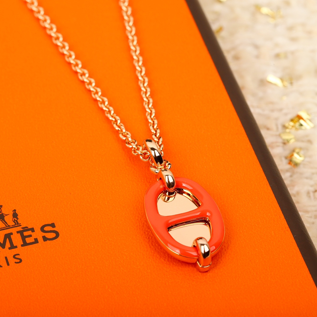 HMNS022 S925 Sterling Silver Mini Maillon pendant necklace small model - ccjewelryacc