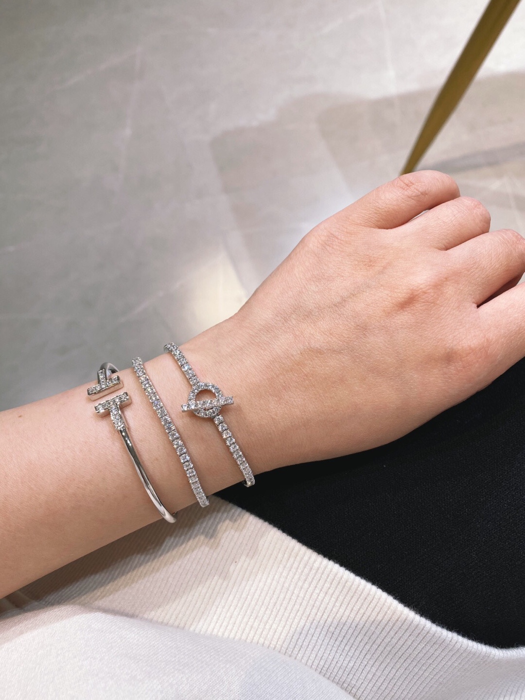 HMS071 Full diamond Finesse Bracelet - ccjewelryacc